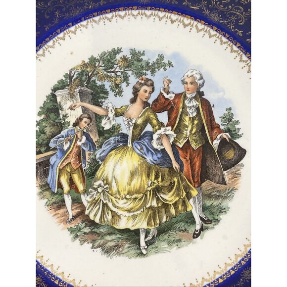 Salem China Imperial 23k gold Service Plate Blue 10.75” - Picture 2 of 10